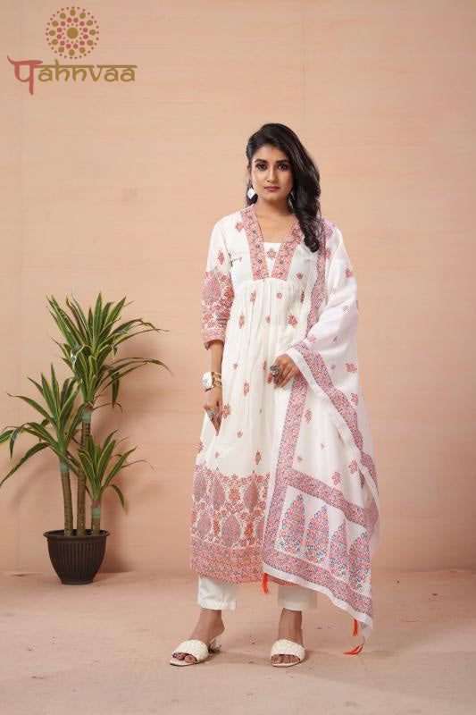 Pure Mul Cotton Handwork Kurta Set