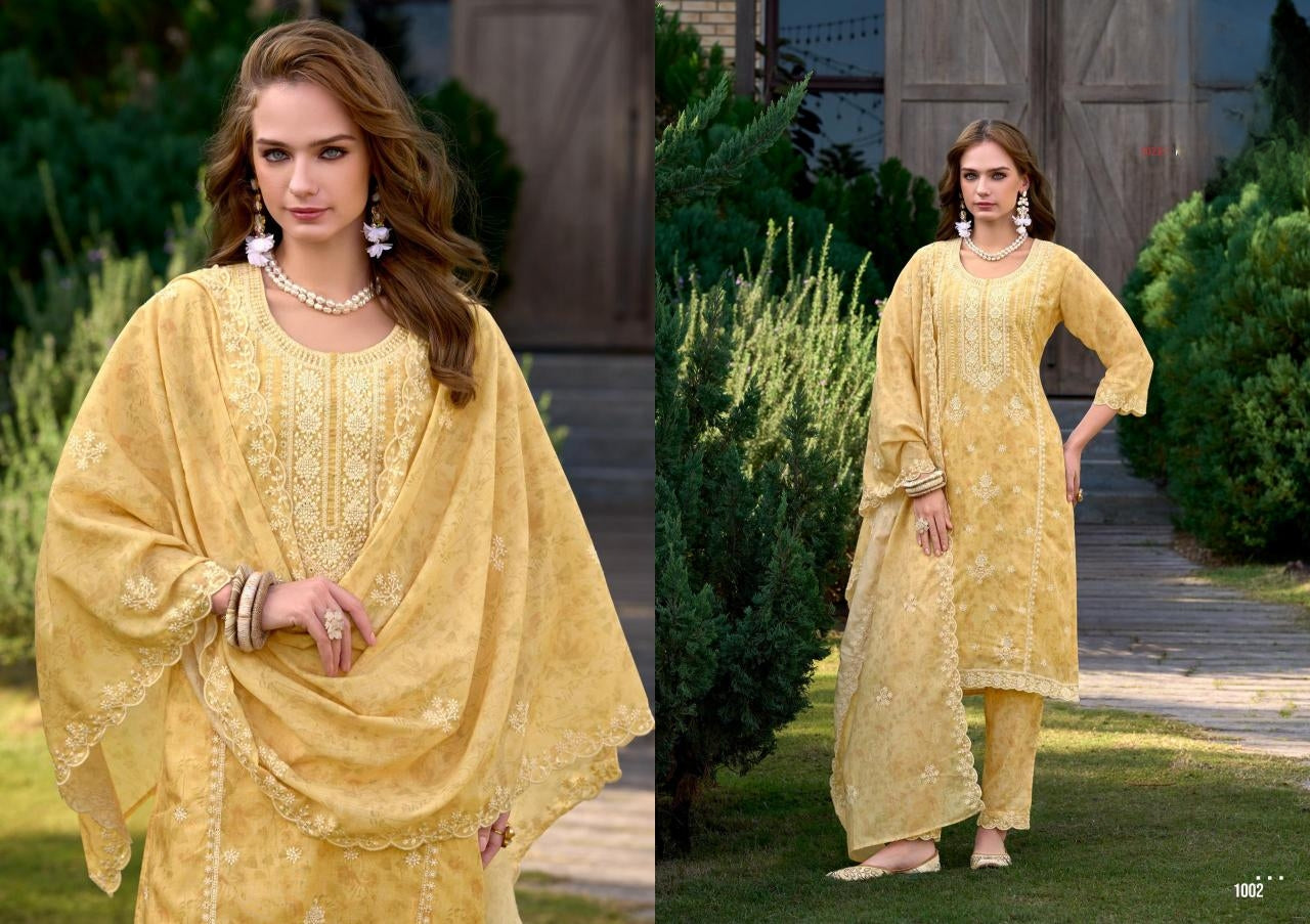 Elegant Yellow Cotton Kurta Set with Embroidery